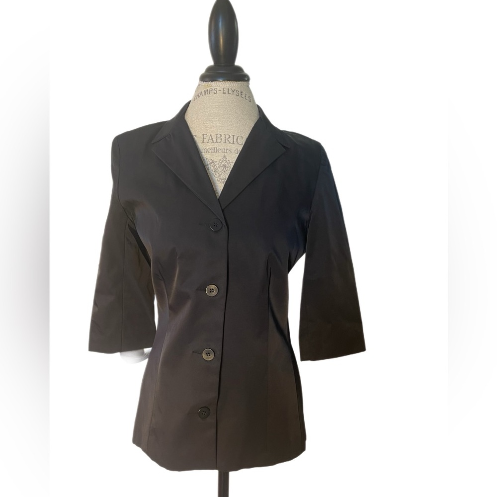 Vintage BCBG Exclusively For Nordstrom Black 3/4 Sleeve Jacket Blazer Size 10